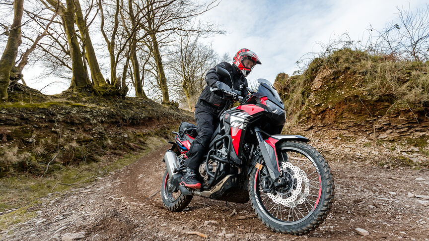 Africa Twin off road with Honda Racing Corporation rally riders sharing skills.