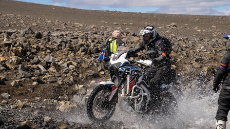 Africa Twin riverscossing Iceland